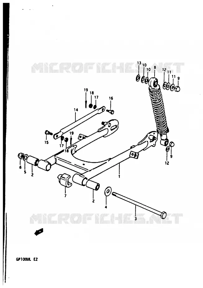 SWINGARM Suzuki MOTO 100 GP 1990  GP100UL(X/D/L)