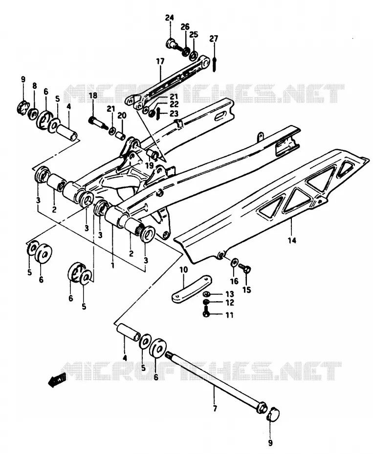 SWINGARM Suzuki MOTO 1100 GSX-E 1985  GSX1100ESF(E/F/G)