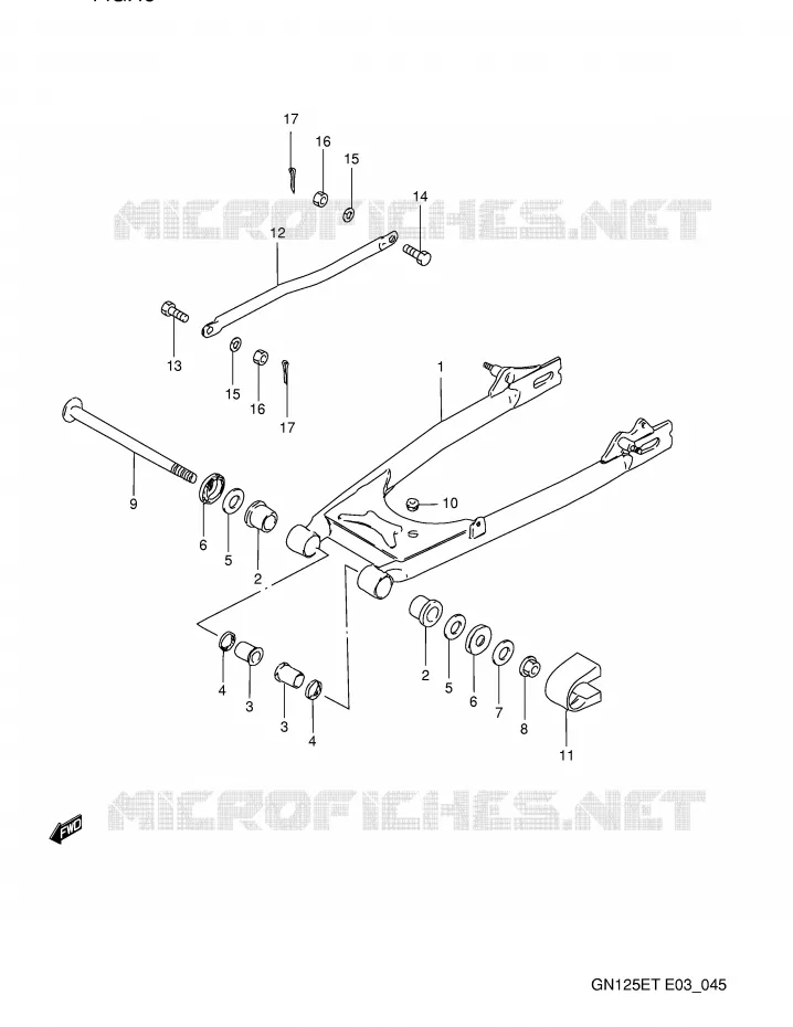 SWINGARM Suzuki MOTO 125 GN 1996  GN125ET(E3)