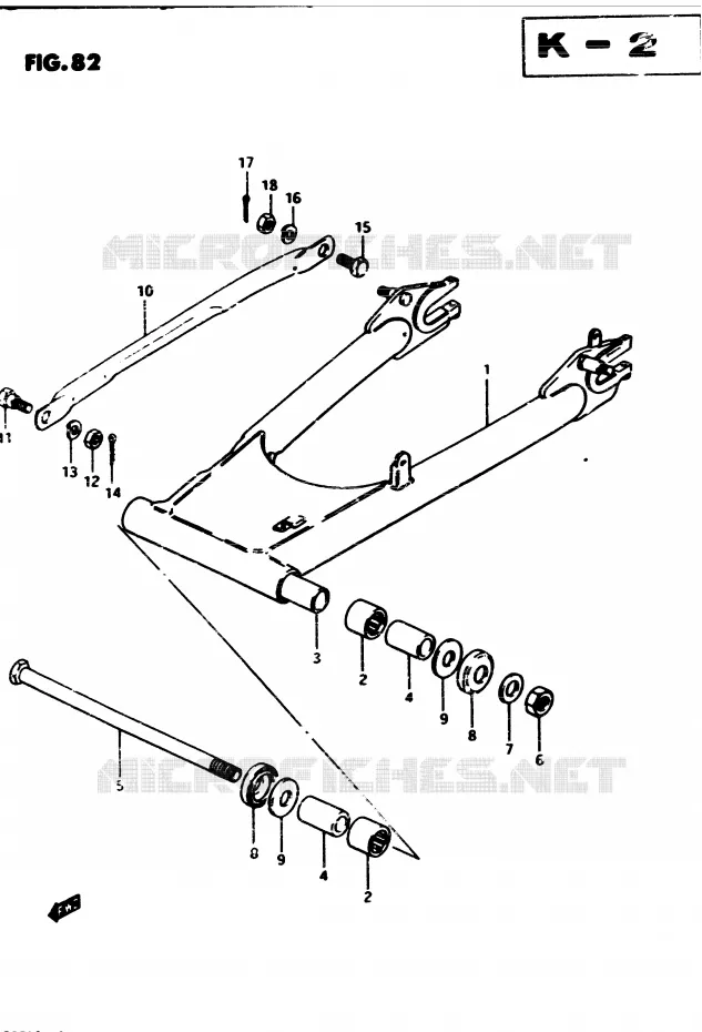 SWINGARM Suzuki MOTO 450 GS 1982  GS450Z(2/Z/D)