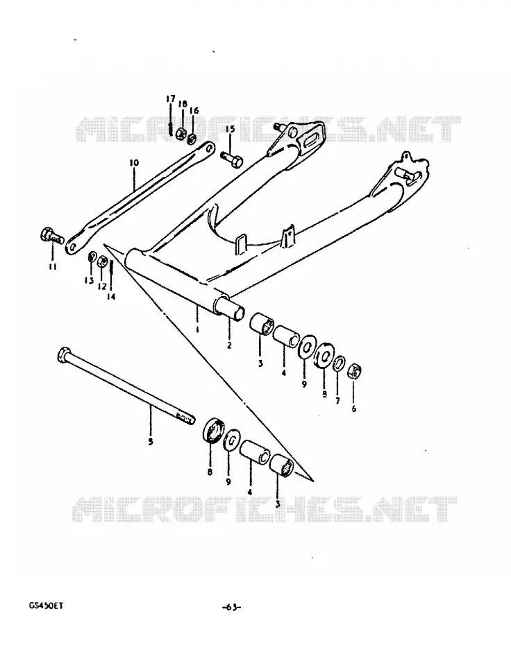 SWINGARM Suzuki MOTO 450 GS 1996  GS450T(T)