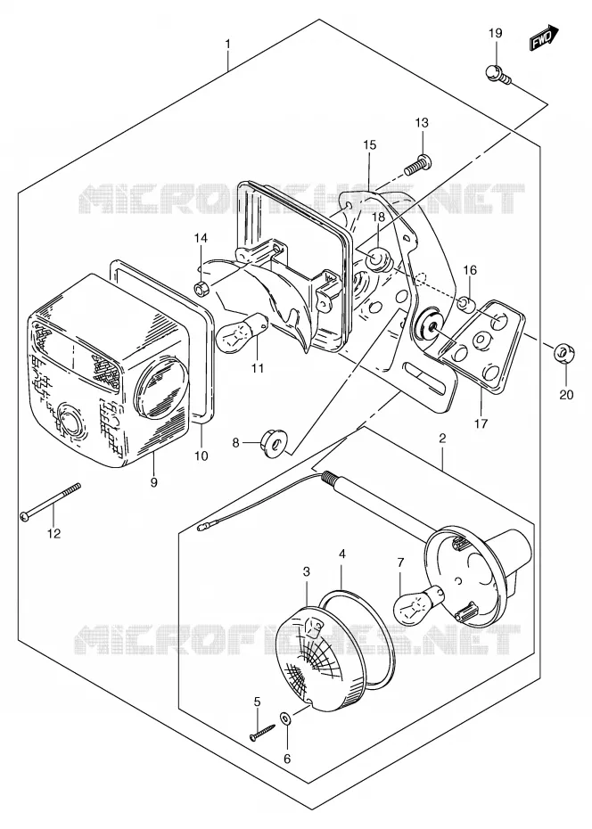 TAIL LIGHT - INDICATOREN (MODELE Y) Suzuki MOTO 250 GN 1996  GN250ET(E2)