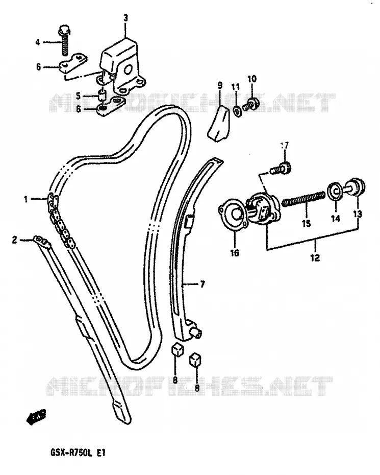 TIMING (MODELE L) Suzuki MOTO 750 GSX-R 1990  GSX-R750L(J/K/L)