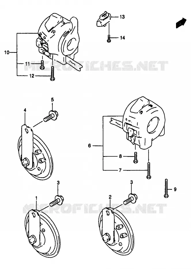TOETER - SWITCH Suzuki MOTO 1200 BANDIT 1996  GSF1200SAT(T/V/W/X/Y)