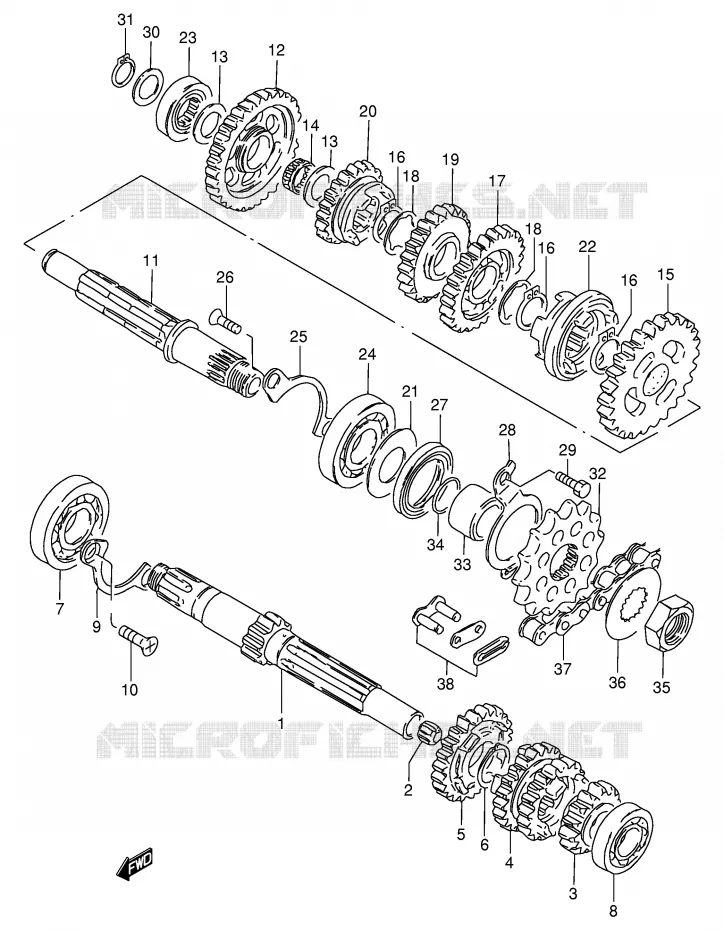 TRANSMISSION Suzuki MOTO 125 GN 1982  GN125EZ(E1)