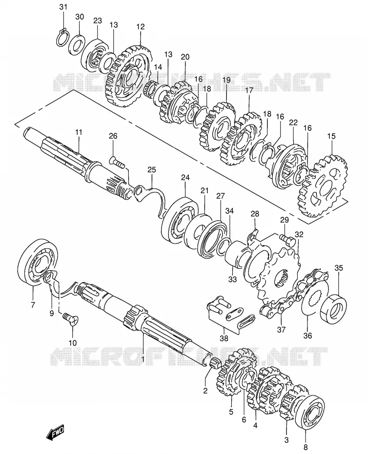 TRANSMISSION Suzuki MOTO 125 GN 1998  GN125EW(E28)