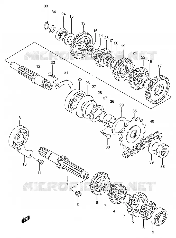 TRANSMISSION Suzuki MOTO 250 GN 1993  GN250P(E2)
