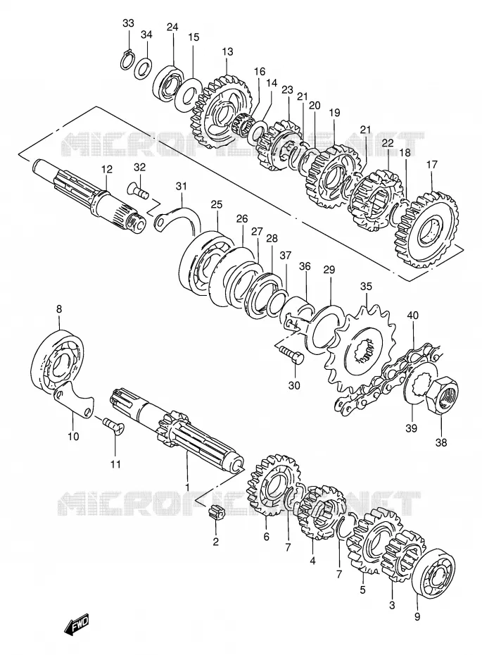 TRANSMISSION Suzuki MOTO 250 GN 2000  GN250Y(E2)