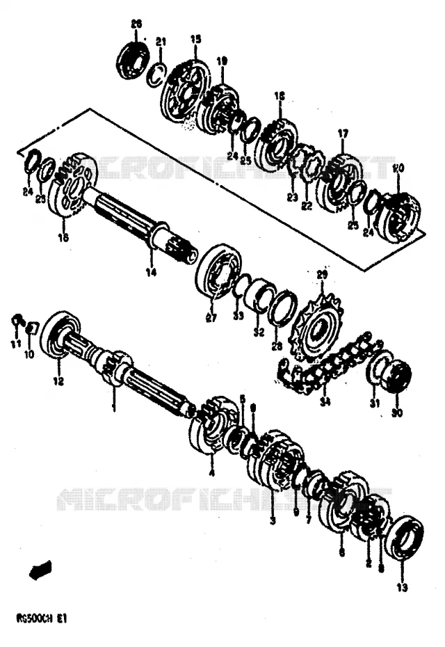 TRANSMISSION Suzuki MOTO 500 RG 1987  RG500CH(E1)