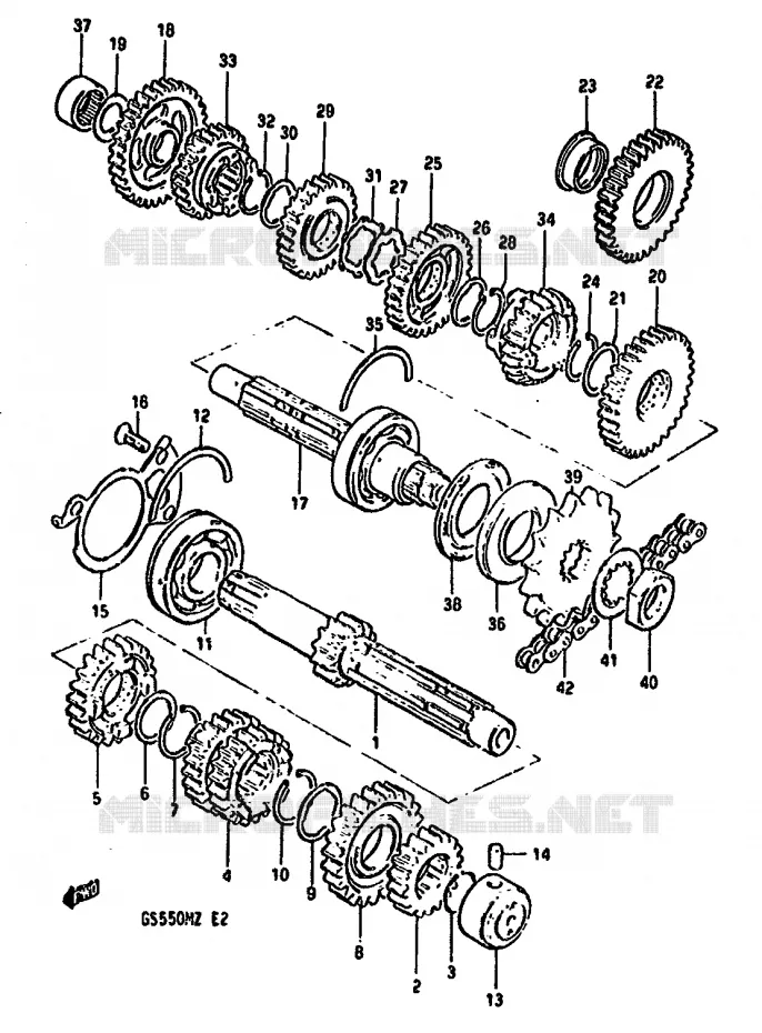 TRANSMISSION Suzuki MOTO 550 GS 1982  GS550MZ(X/Z)
