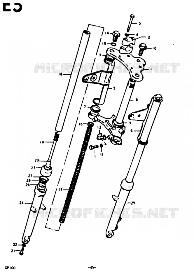 VOORVORK (E6, E13, E30) Suzuki MOTO 100 GP 1978  GP100UC(C/N)