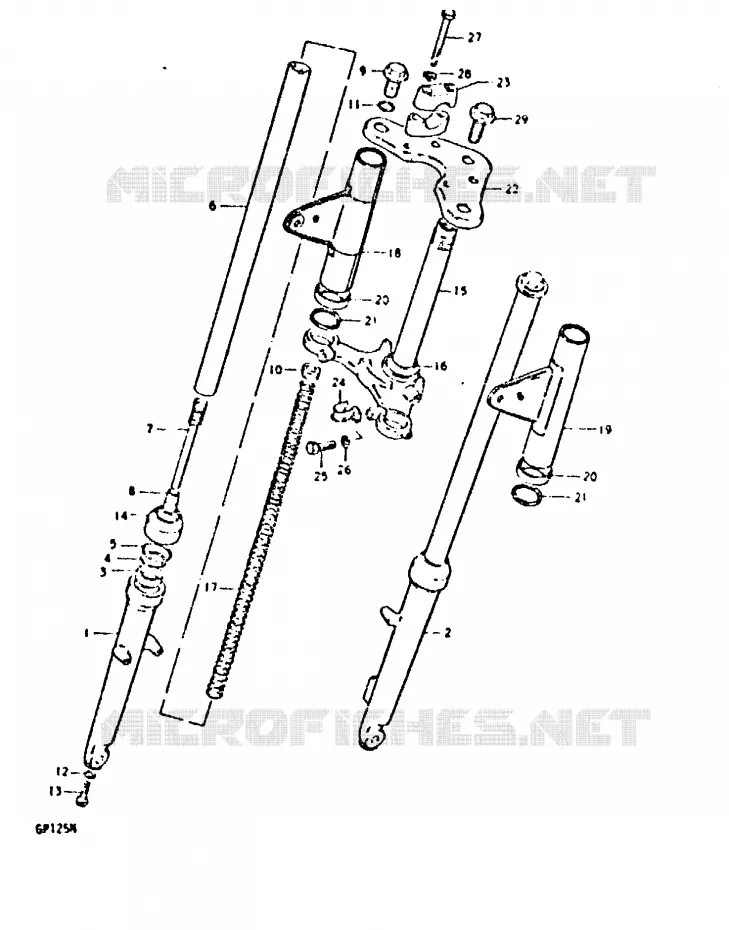 VOORVORK (GP125UN E14 F.NO.106421~) Suzuki MOTO 125 GP 1992  GP125N(C/N)