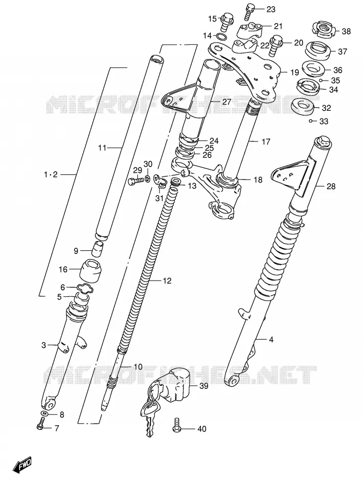 VOORVORK (GS125SR/ESR P37 '96.12~) Suzuki MOTO 125 GS 1982  GS125ESZ(E1)
