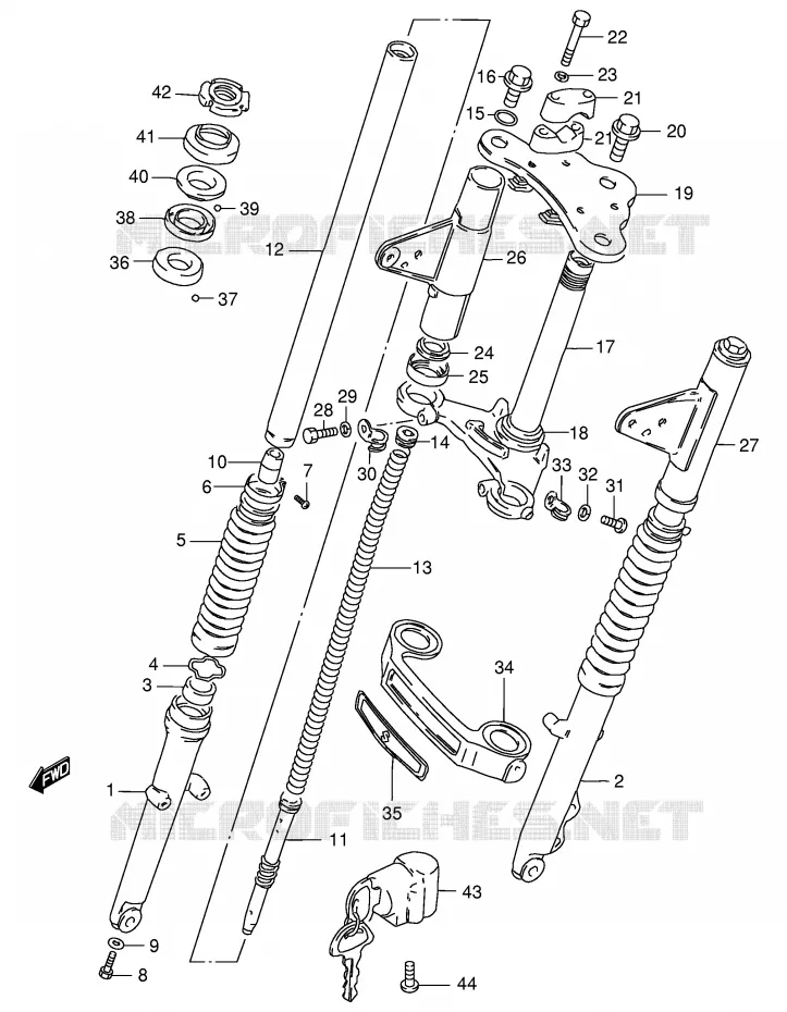 VOORVORK (GS125Z/D) Suzuki MOTO 125 GS 1983  GS125ESD(E1)