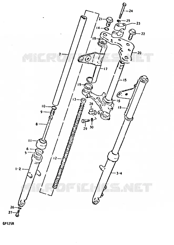 VOORVORK (KAYABA)(GP125N, GP125UN) Suzuki MOTO 125 GP 1992  GP125N(C/N)