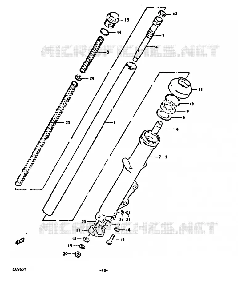 VOORVORK (SIMPLE DISQUE) Suzuki MOTO 550 GS 1980  GS550T(T)