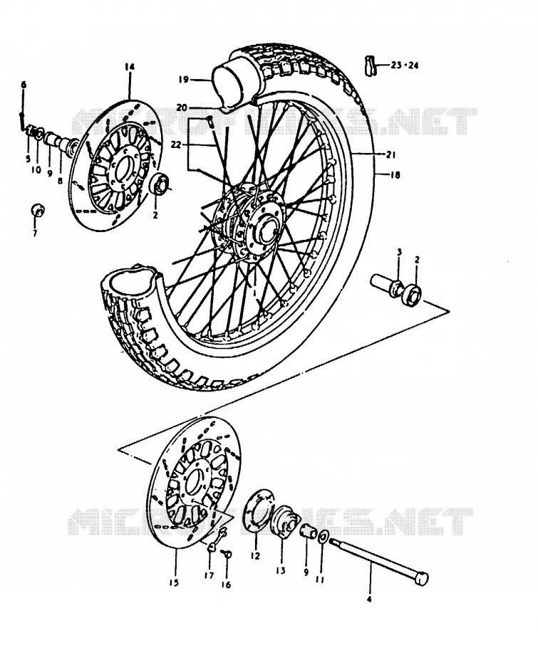 VOORWIEL (GS1000T) Suzuki MOTO 1000 GS 1980  GS1000HT(T)