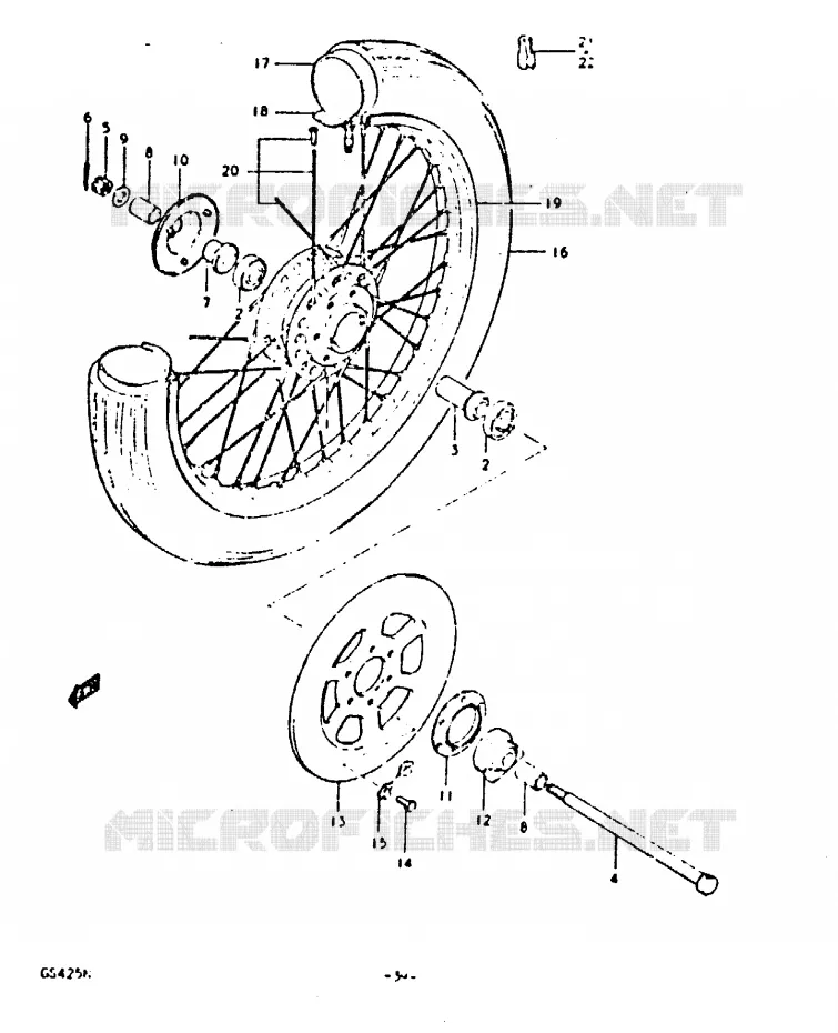 VOORWIEL (GS425N) Suzuki MOTO 425 GS 1992  GS425EN(N)