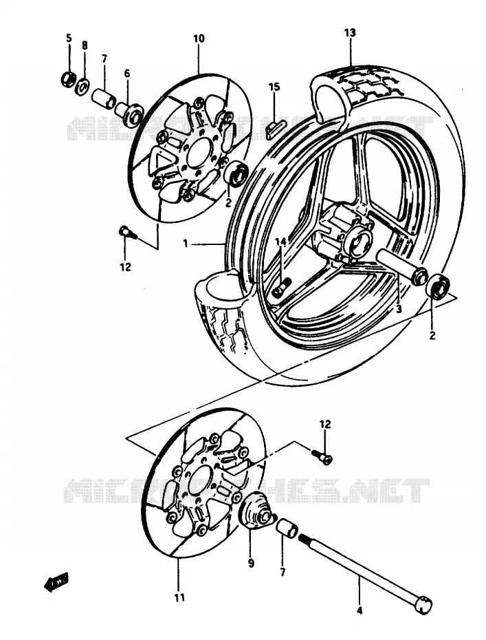 VOORWIEL (MODELE E) Suzuki MOTO 1150 GS 1985  GS1150EFF(E/F/G)