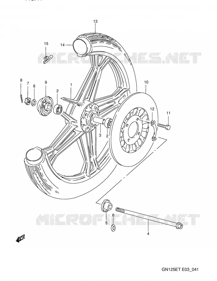 VOORWIEL Suzuki MOTO 125 GN 1992  GN125EN(E3)