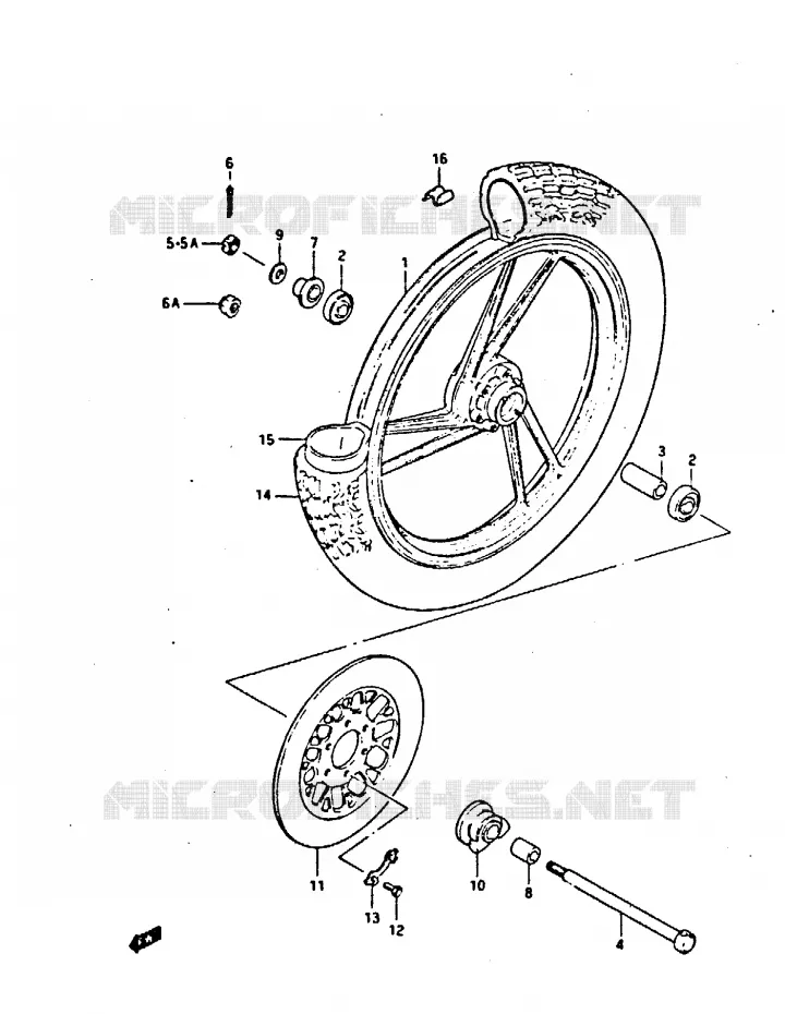 VOORWIEL Suzuki MOTO 450 GS-S 1987  GS450SH(E/F/G/H/J)