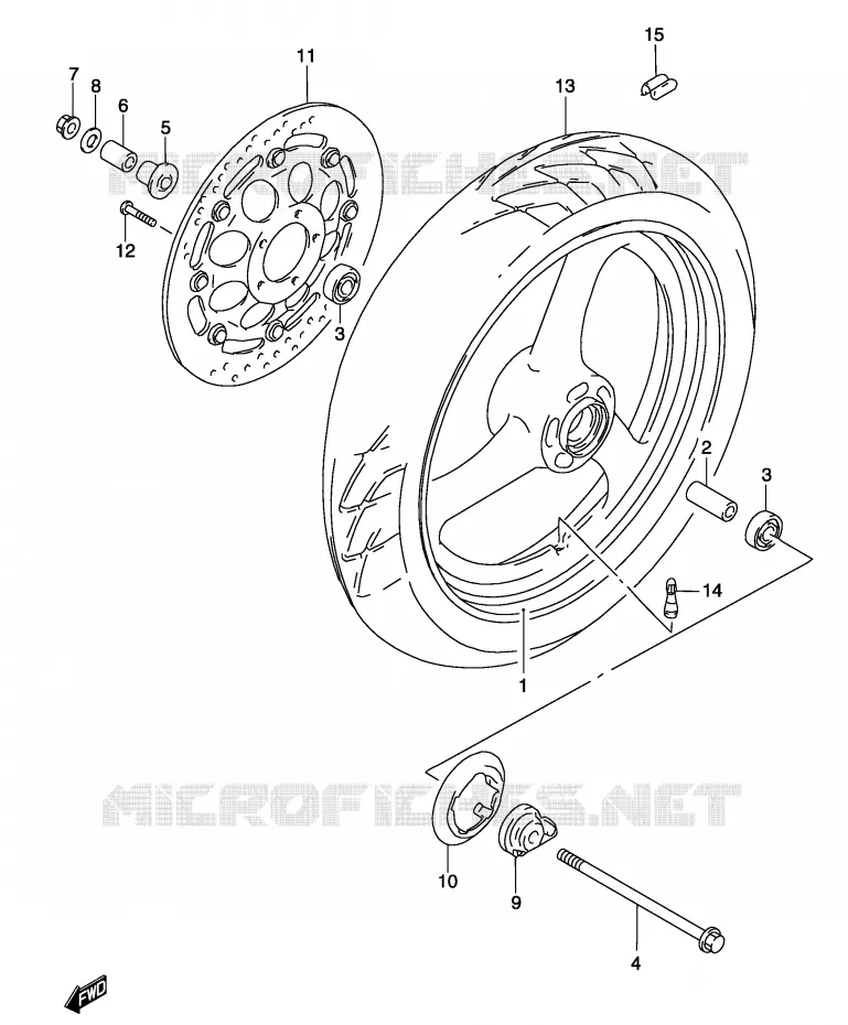 VOORWIEL Suzuki MOTO 500 GS-F 2004  GS500FUK4(P19)