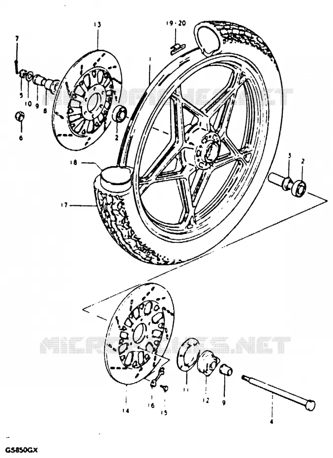 VOORWIEL Suzuki MOTO 850 GS 1981  GS850GX(T/X)