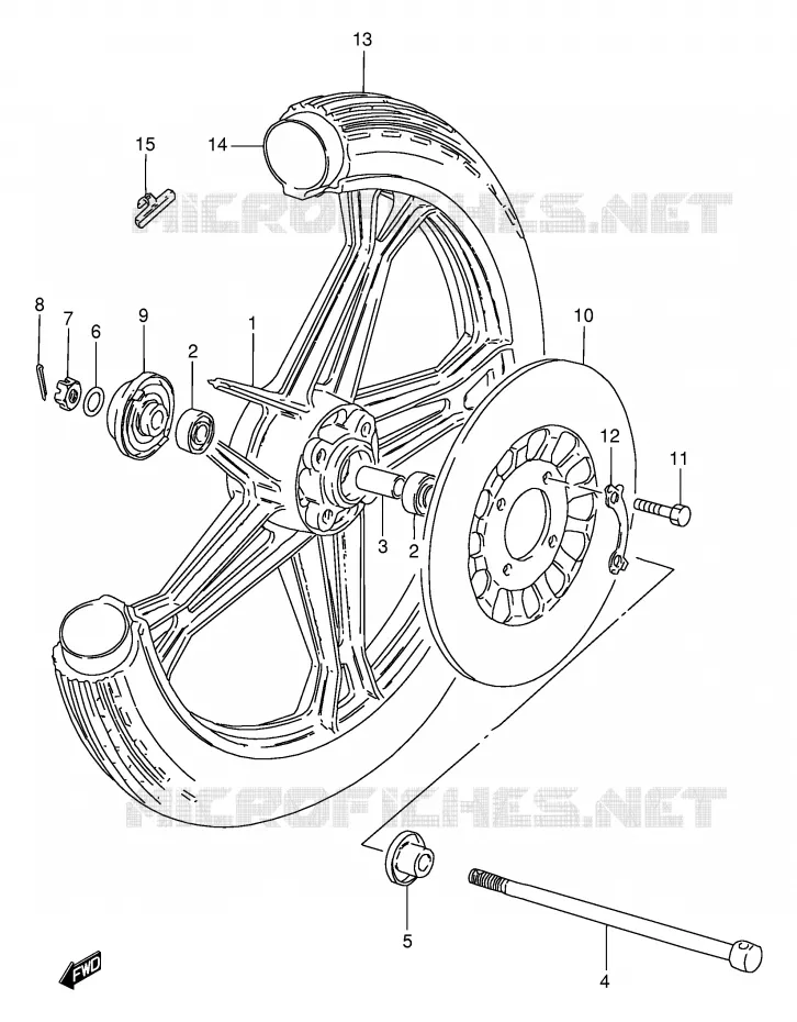VOORWIEL (VOIR NOTE) Suzuki MOTO 125 GN 1989  GN125K(E1)