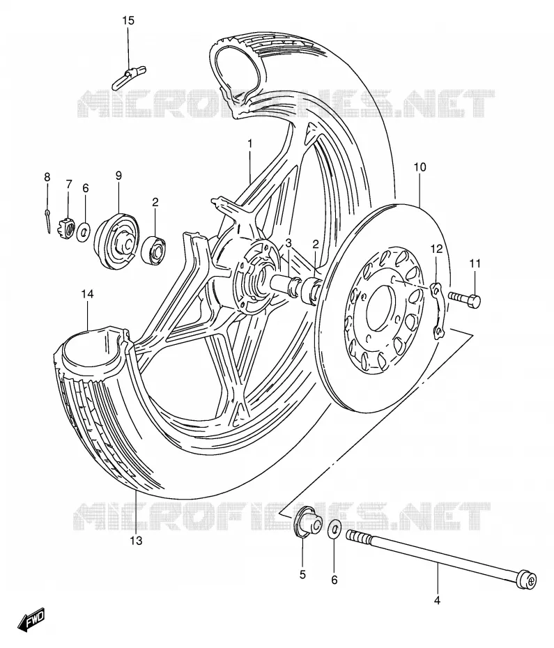 VOORWIEL (VOIR NOTE) Suzuki MOTO 125 GS 1982  GS125EEZ(E1)