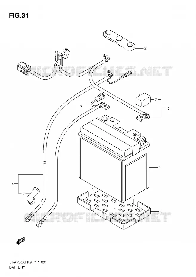 ACCU Suzuki QUAD 750 KINGQUAD 2010  LT-A750XPL0(P17)