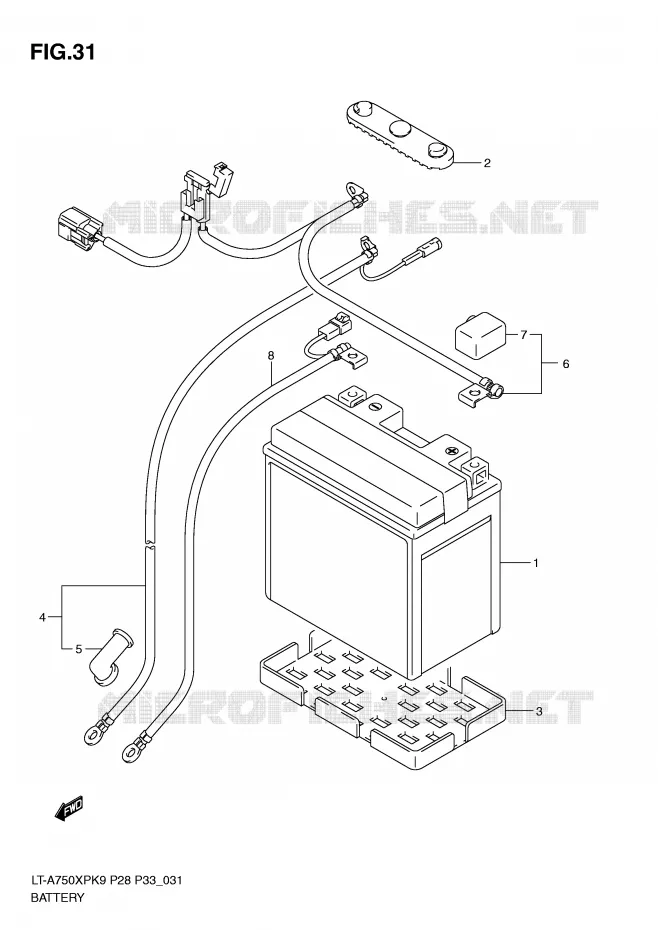 ACCU Suzuki QUAD 750 KINGQUAD 2010  LT-A750XPZL0(P28/P33)