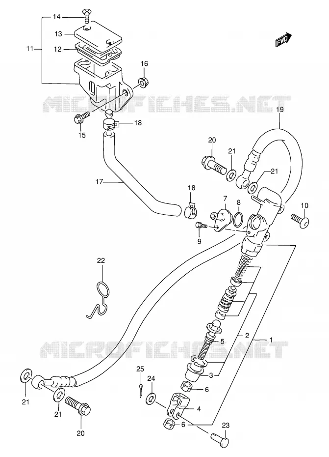 ACHTER HOOFDREMCILINDER Suzuki MOTO 500 GS-E 1997  GS500EV(E2)