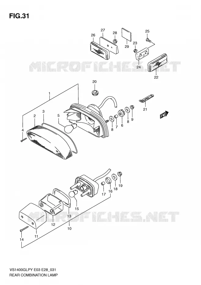 ACHTERLICHT Suzuki MOTO 1400 INTRUDER 2000  VS1400GLPY(E3/E28)