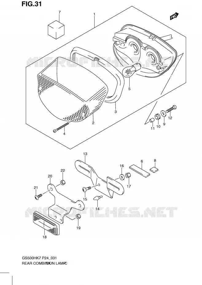 ACHTERLICHT Suzuki MOTO 500 GS-F 2010  GS500FHL0(P24)