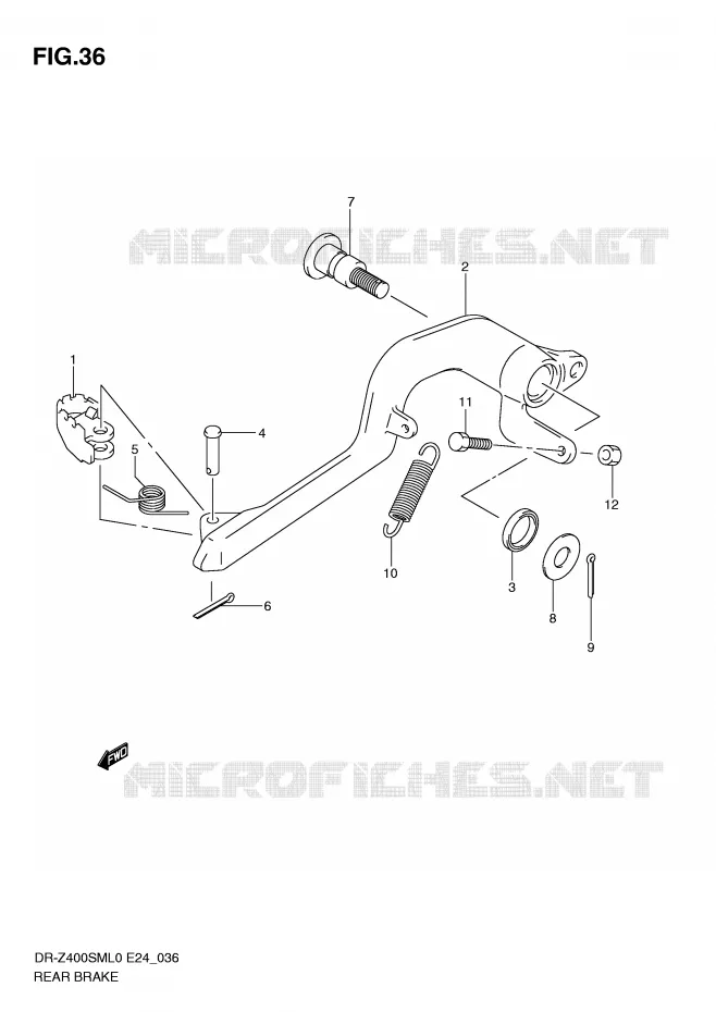 ACHTERREM Suzuki MOTO 400 DR-Z 2010  DR-Z400SML0(E24)