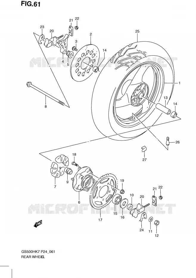 ACHTERWIEL Suzuki MOTO 500 GS-F 2010  GS500FHL0(P24)