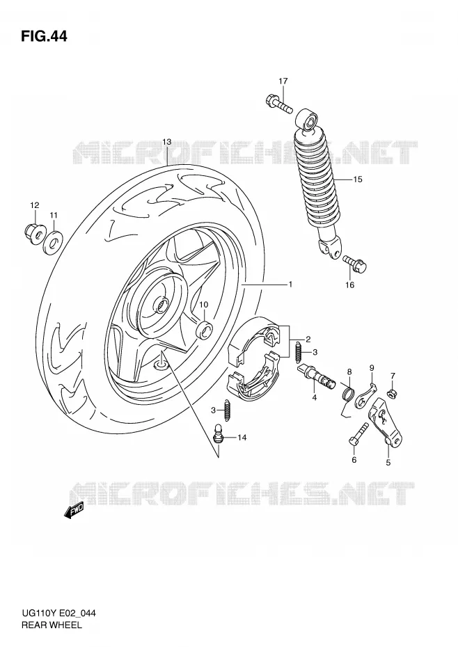 ACHTERWIEL Suzuki SCOOTER 110 UG 2000  UG110Y(E2)