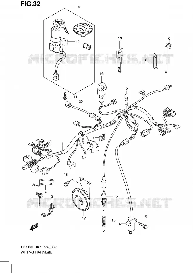 BEDRADING (GS500H) Suzuki MOTO 500 GS-F 2010  GS500FHL0(P24)