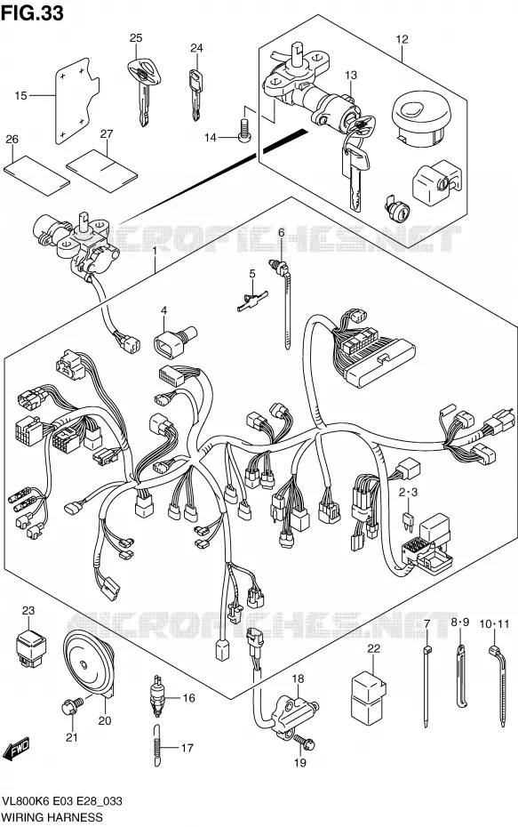 BEDRADING (MODEL K6/K7/K8) Suzuki MOTO 800 VOLUSIA 2007  VL800CK7(E3/E28)