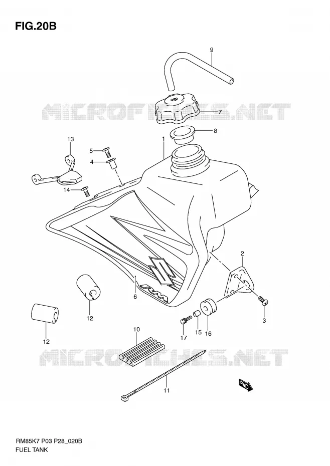 BENZINETANK (MODEL K9) Suzuki MOTO 85 RM 2008  RM85LK8(P3/P28)