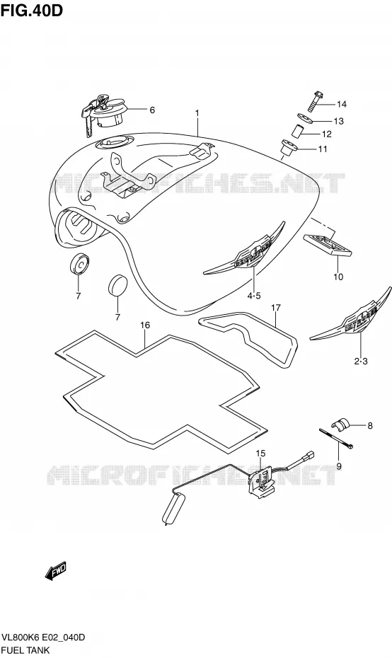 BENZINETANK (MODEL L0) Suzuki MOTO 800 VOLUSIA 2008  VL800K8(E2)