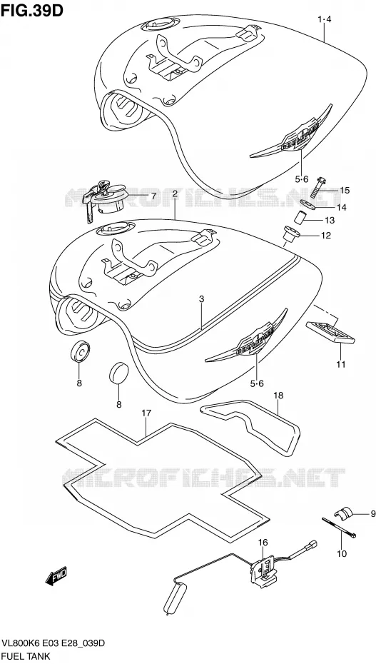 BENZINETANK (MODEL L0) Suzuki MOTO 800 VOLUSIA 2010  VL800CL0(E3/E28)