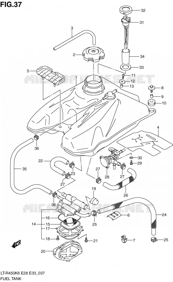 BENZINETANK Suzuki QUAD 450 QUADRACER 2010  LT-R450L0(E28/E33)