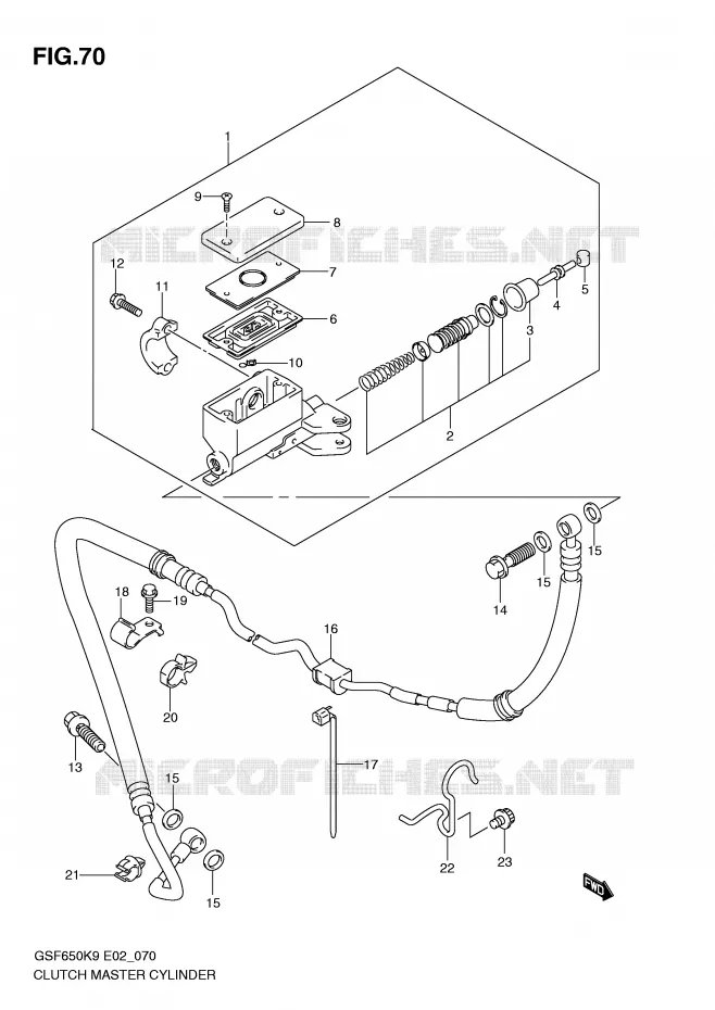 CLUTCH HOOFDREMCILINDER (SEE NOTE) Suzuki MOTO 650 BANDIT 2009  GSF650SUAK9(E2)