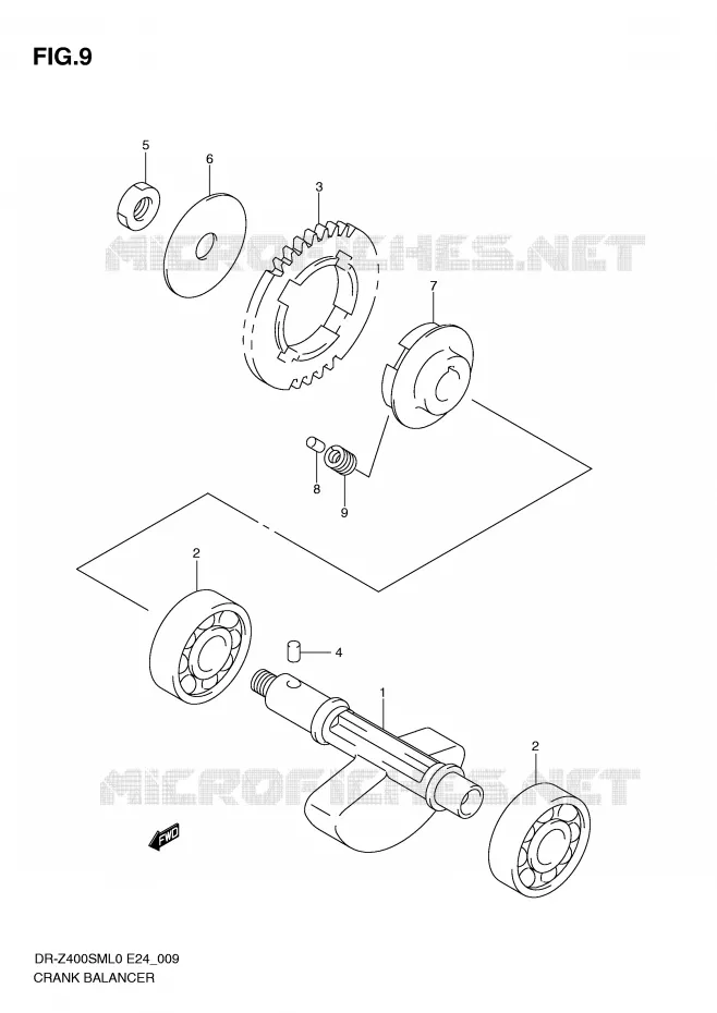 CRANK BALANCER Suzuki MOTO 400 DR-Z 2010  DR-Z400SML0(E24)