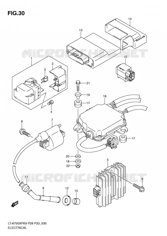 ELEKTRISCH Suzuki QUAD 750 KINGQUAD 2010  LT-A750XPZL0(P28/P33)