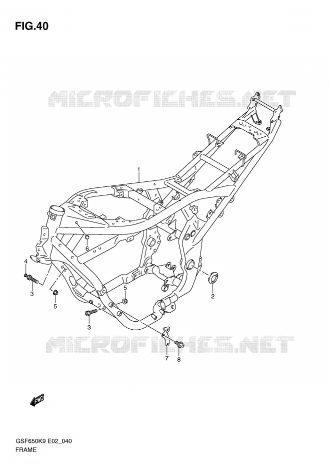 FRAME Suzuki MOTO 650 BANDIT 2010  GSF650UAL0(E2)