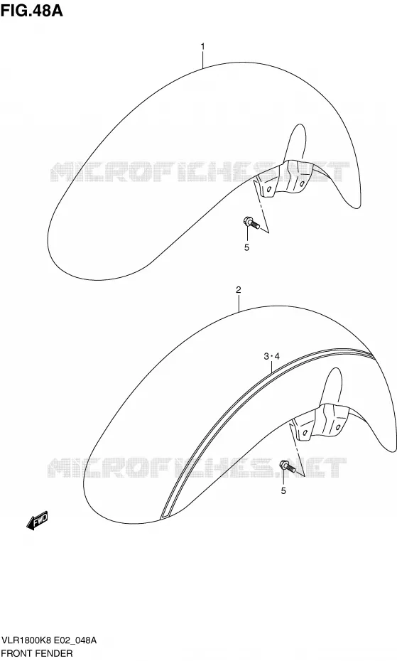 FRONT FENDER (MODEL L0) Suzuki MOTO 1800 INTRUDER 2009  VLR1800K9(E2)