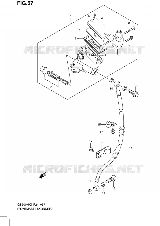 FRONT HOOFDREMCILINDER (GS500H) Suzuki MOTO 500 GS-F 2010  GS500FHL0(P24)