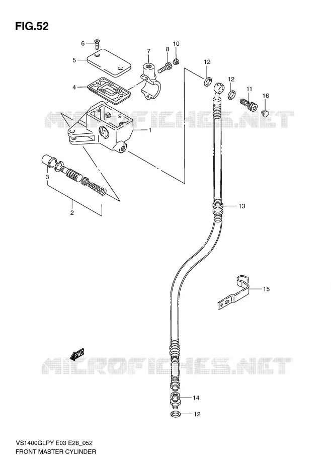 FRONT HOOFDREMCILINDER Suzuki MOTO 1400 INTRUDER 1999  VS1400GLPX(E3/E28)